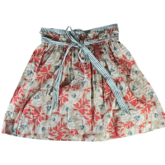 Fossil Red and Green Tie Front Bubble Mini Skirt - Picture 1 of 7
